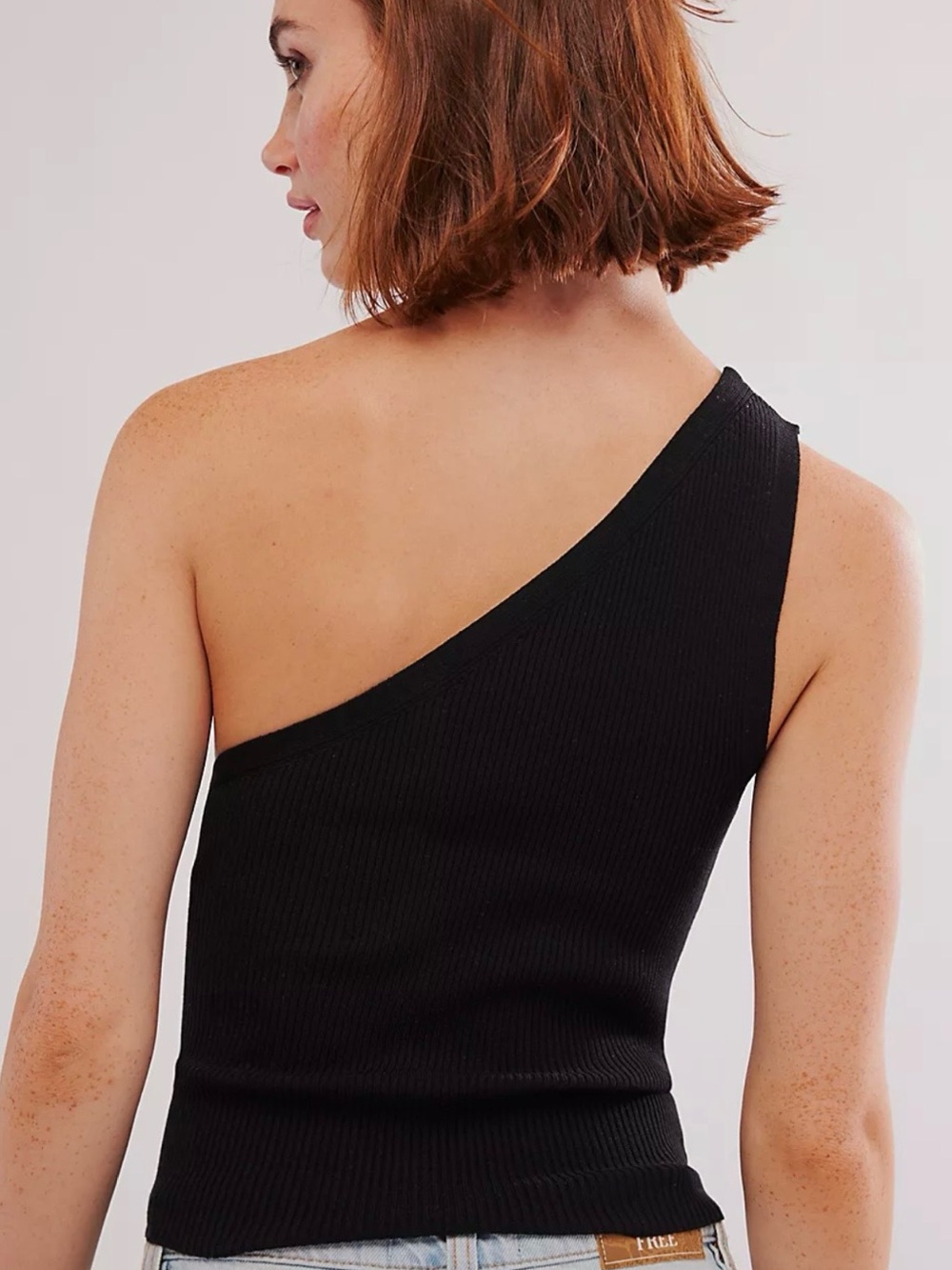 Free People One-Shoulder Ribbed Tank - Black - Picture 2 of 9